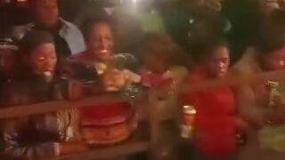 Mazingele shows off her malebe on stage