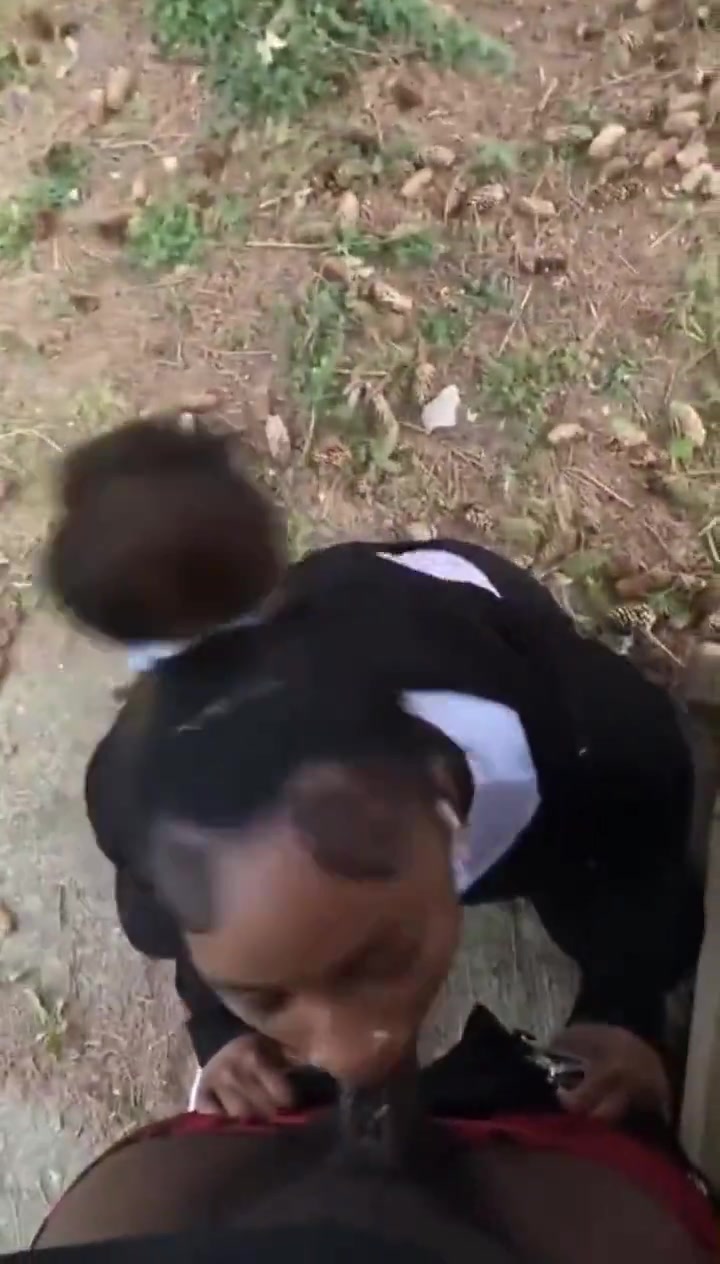 Schoolgirl sucking teacher’s dick in school yard