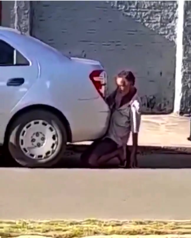 Guy Fucks car exhaust